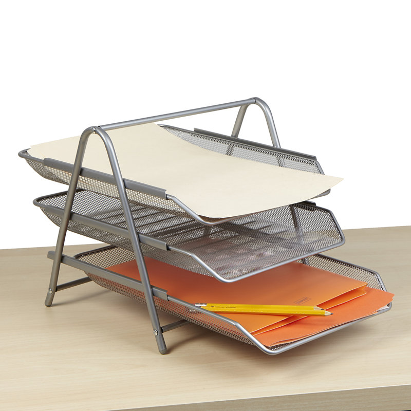 Mind Reader 3 Tier Steel Mesh Paper Tray Desk Organizer & Reviews Wayfair